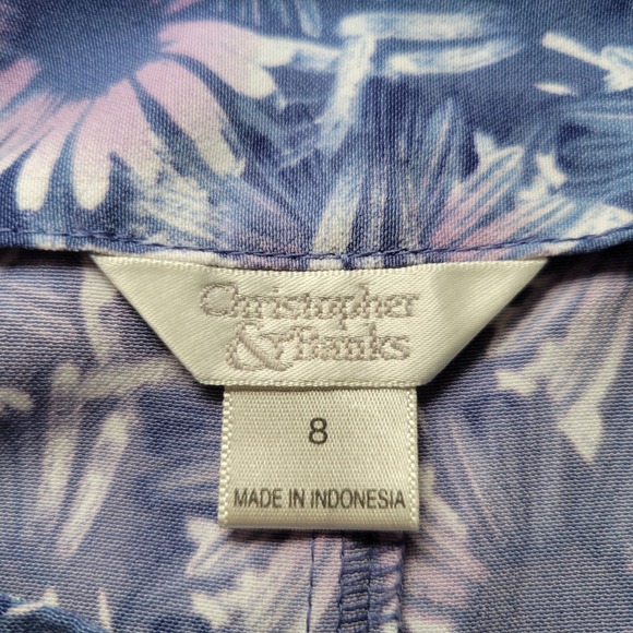 Vintage Panel Maxi Skirt Blue/Lavender Floral Side Zip Size 8 Cottagecore - Picture 4 of 9